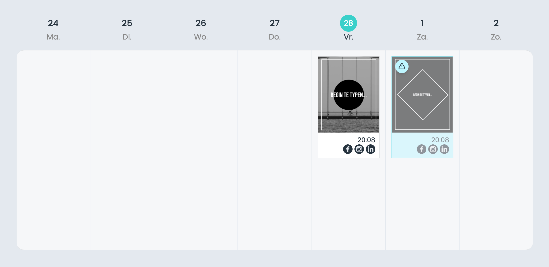 PostSimple weekplanning kalender voor social media