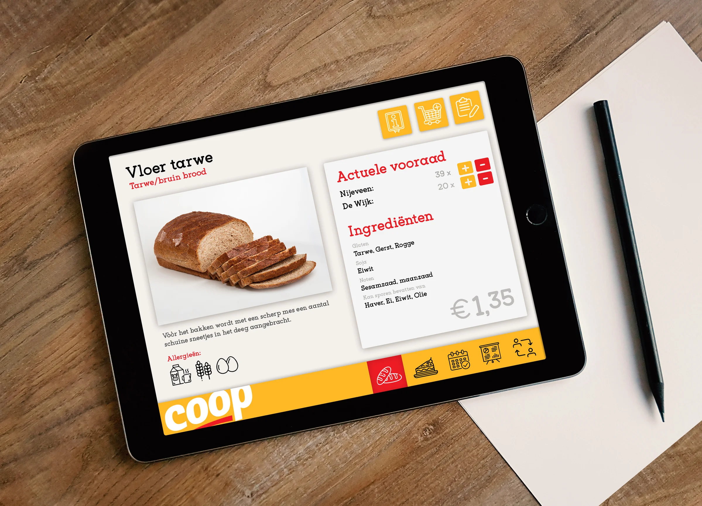 Coop Dunnink bestelapp op tablet