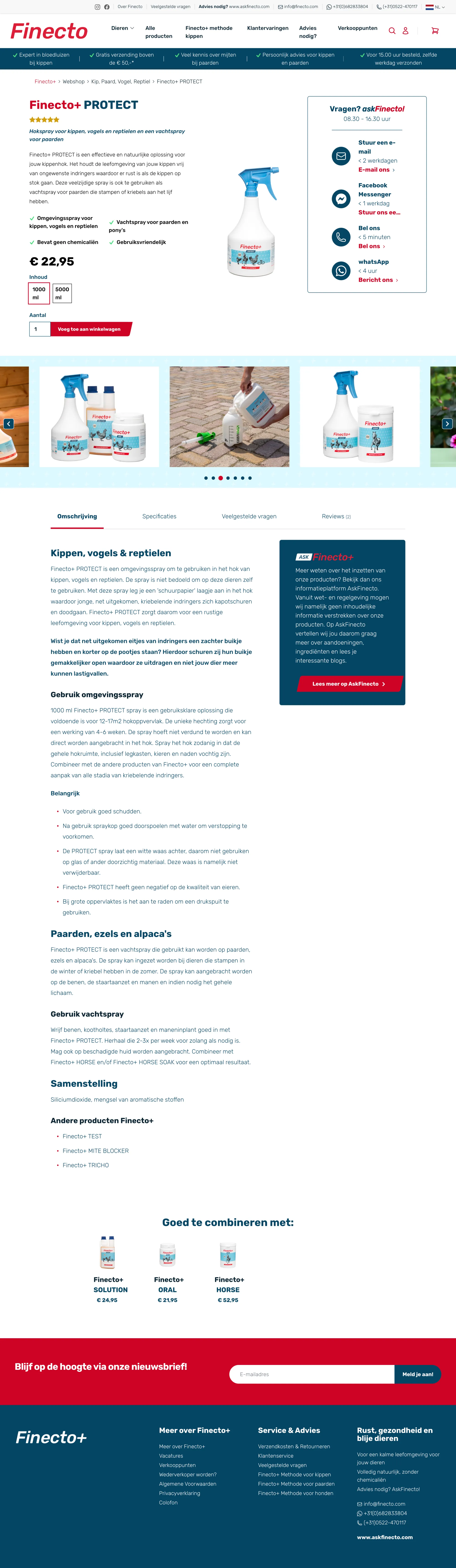 Finecto Protect productpagina met prijzen, varianten en bestelopties