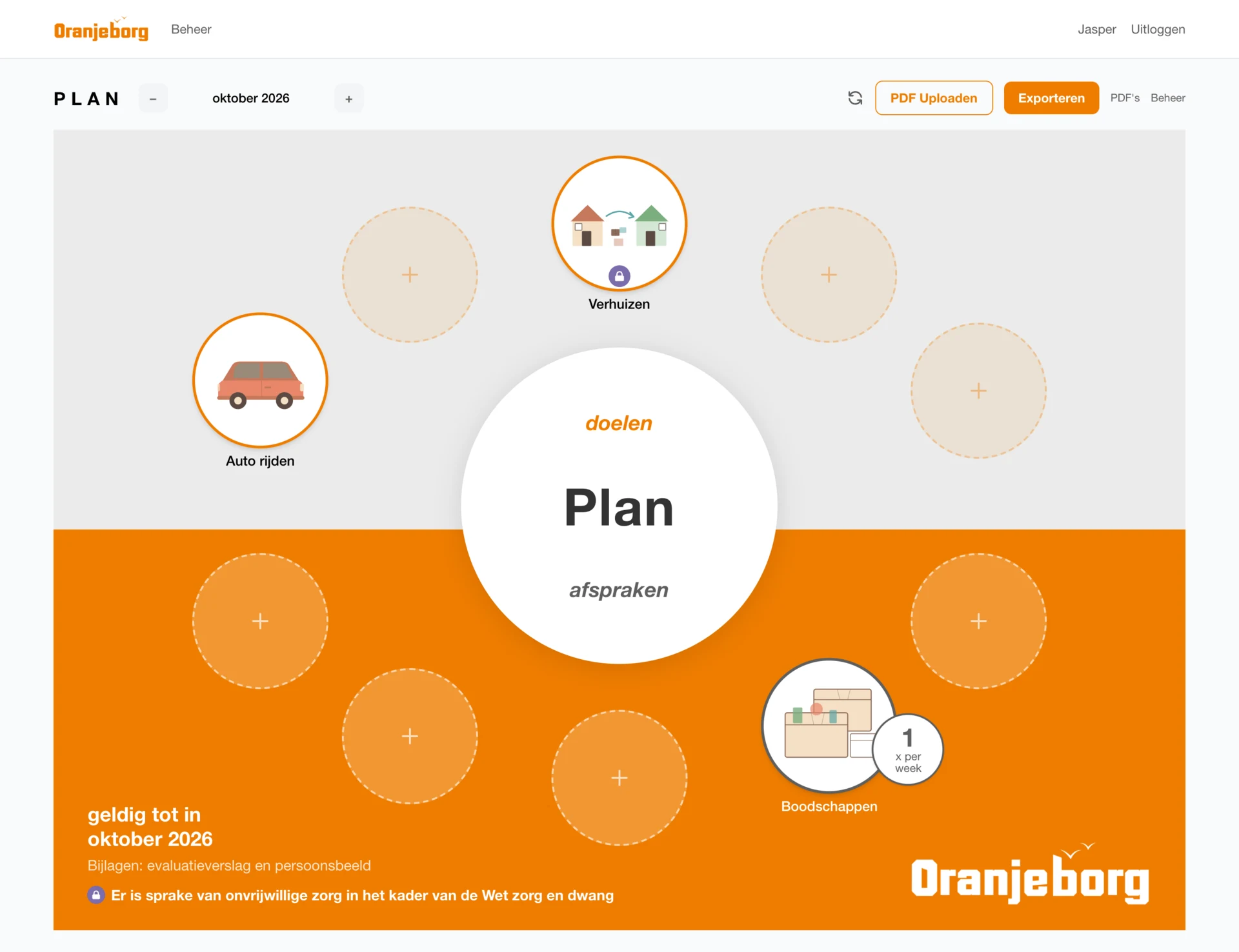 Oranjeborg digitale zorgplanner met visueel planbord
