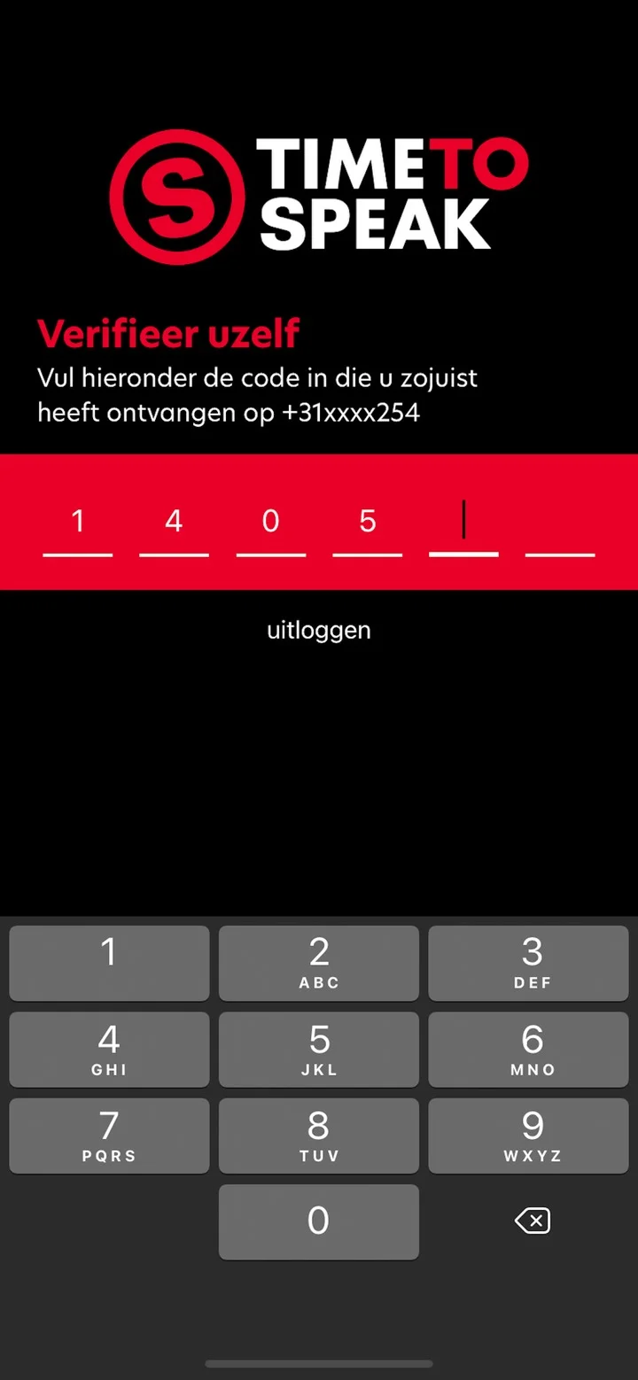 Time To Speak Online app — scherm 2