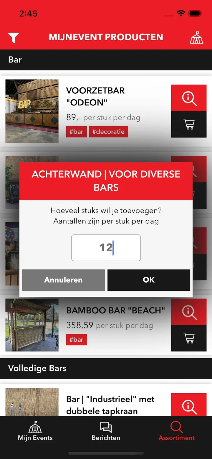 Eventfull app — scherm 2