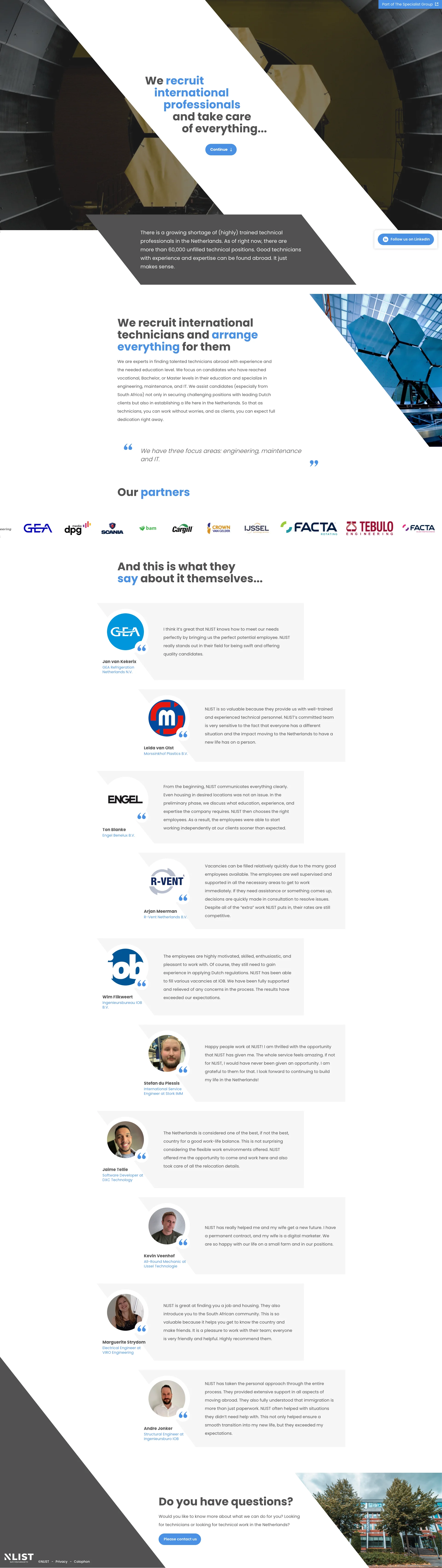 NLIST platform met faseoverzichten en kandidaatprofielen