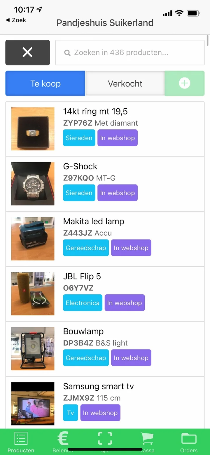 Pandjeshuis Suikerland iOS-app — scherm 1