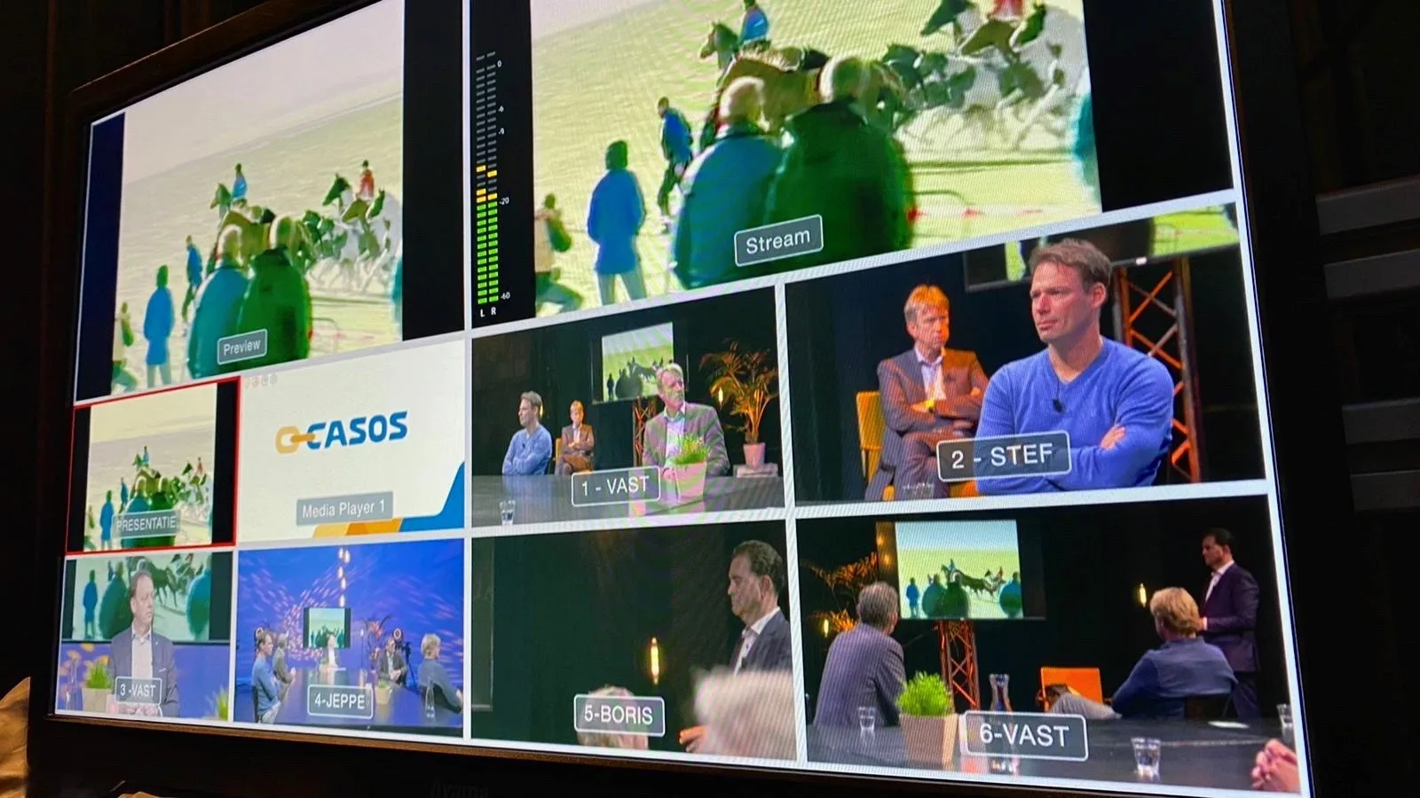 Regiescherm van een TTS Online productie