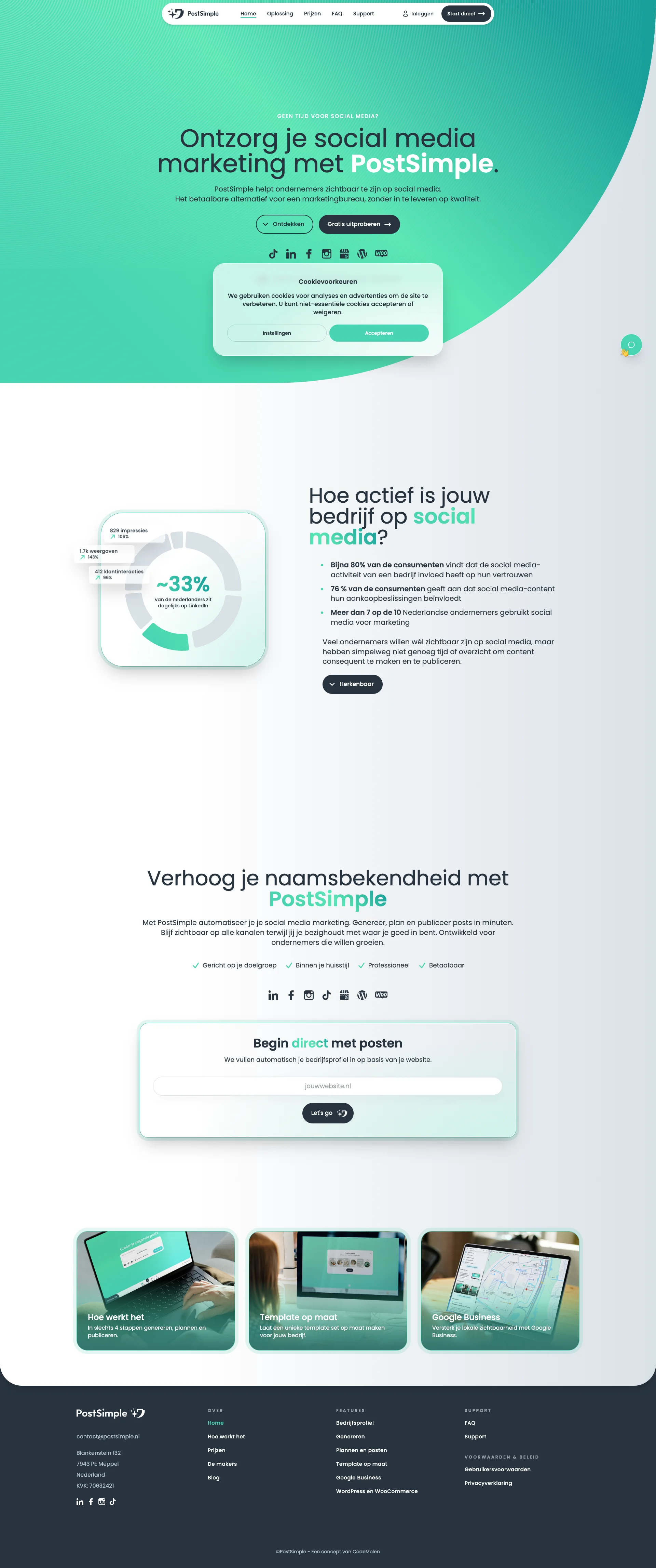 PostSimple dashboard